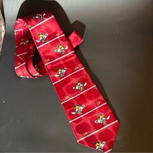 Disney’s Mickey Mouse vintage football tie burgundy with yard markers